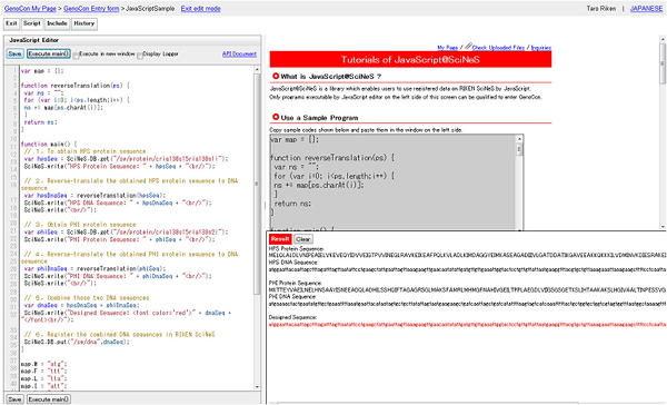 Image of a browser-based programming environment
