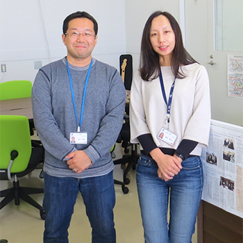 田中主任研究員（左）と泰地特別研究員（研究当時）の写真