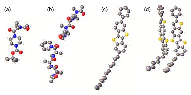 開発した手法により得られた分子の結晶構造の図