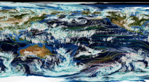 Image of a simulation on the global cloud distribution