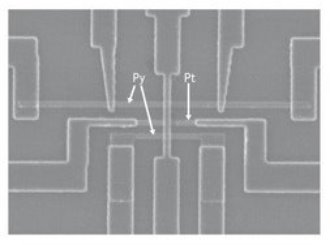Microscopic image of permalloy and platinum wires