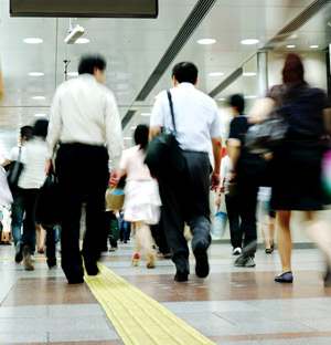 Image of walking people in Japan