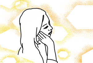 Image of a woman listening to music
