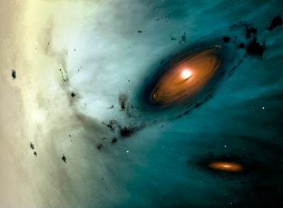 image of two protoplanetary disks