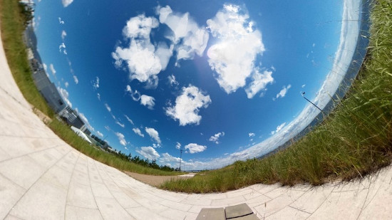 Stereo projection of high-resolution cloud simulation Photo of one of the winning entries, on cloud simulation