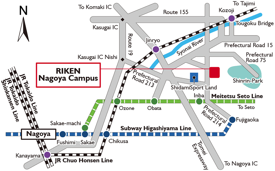 Map of Nagoya area