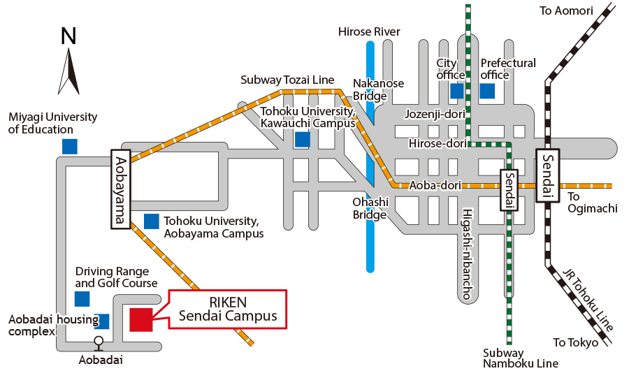 Map of Sendai area