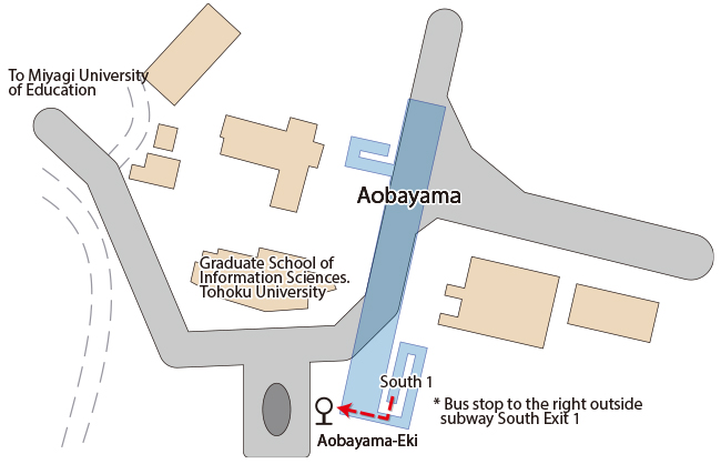 Map of Aobayama station Map of Aobayama station