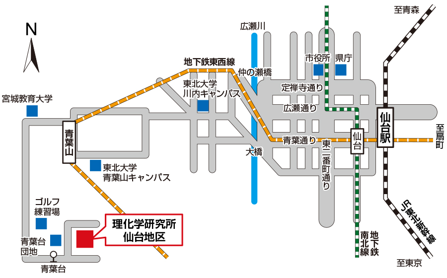仙台地区周辺地図（鉄道・道路）の画像