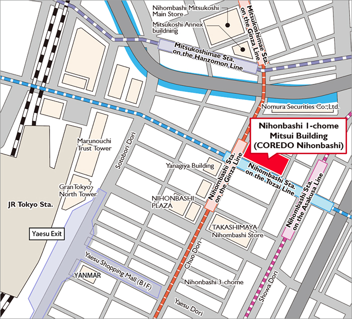 Map showing the location of Tokyo Liaison Office