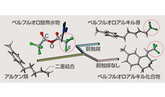 ペルフルオロ酸無水物を用いたペルフルオロアルキル化合物の合成法の図