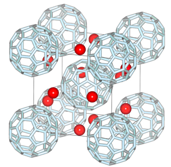 新しいフラーレン化合物Cs3C60の構造の図