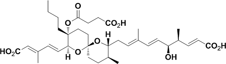 リベロマイシンAの化学構造の図