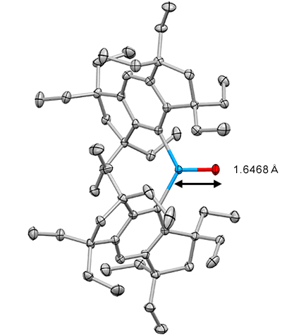 X線で解析したゲルマノンの分子構造の図
