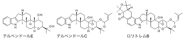 テルペンドールEおよび類似化合物の化学構造の図