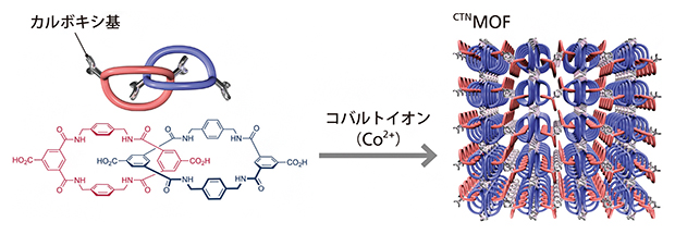 柔らかい結晶CTN MOFの図