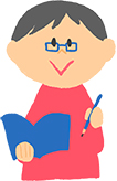 理研DAYのイメージキャラクター:ノートに書き込みしながら参加する子どもの画像