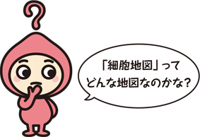 キャラクター「「細胞地図」ってどんな地図なのかな?」