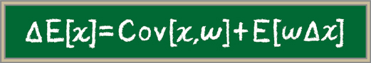 ΔE[x]=Cov[x,w]+E[wΔx]