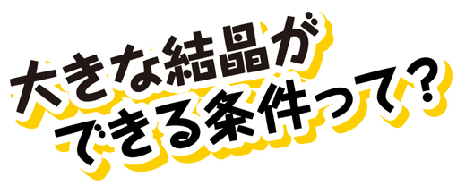 大きな結晶ができる条件って？