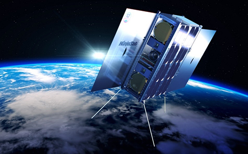 NinjaSat衛星の軌道上想像図の画像