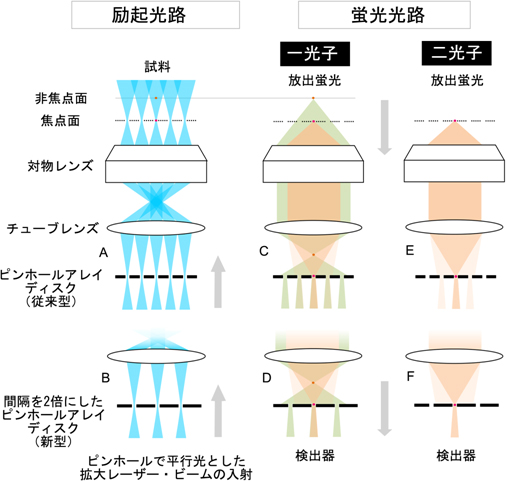 ピンホール・クロストークとその改善戦略の図