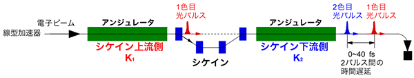 SACLA 2色XFELの概念図の画像