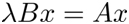 一般化固有値問題の式：λBx=Axの図