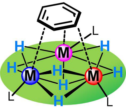 diagram of a benzene ring with broken carbon-carbon bonds