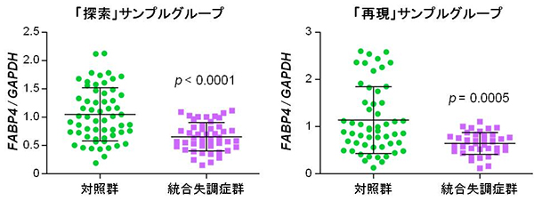 統合失調症の毛根細胞における遺伝子発現解析図