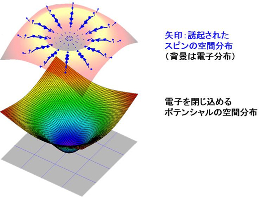 トポロジカル絶縁体表面で期待されるスピン磁化分布図