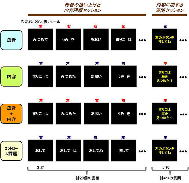 fMRI試験課題の概要の図