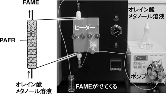 PAFR触媒をカートリッジカラムに充填したフローリアクターの図