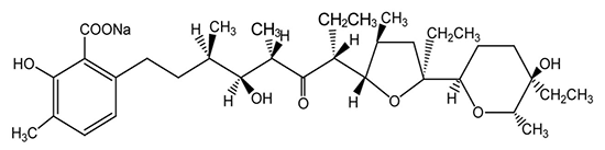 ラサロシドナトリウム（LS）の構造式の図