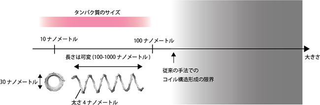 DNAオリガミで作成したナノスプリングの図