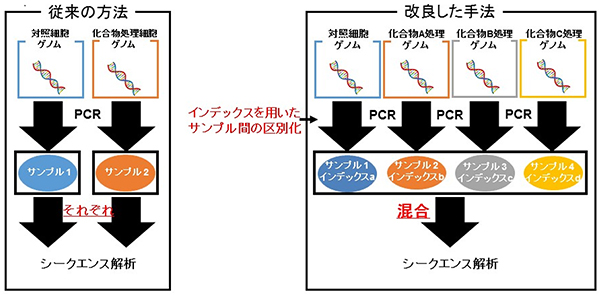 インデックス付きシークエンス法の図