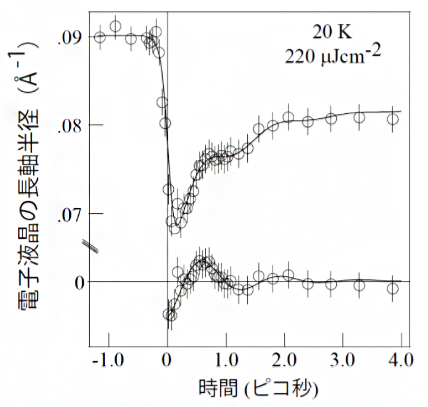 電子液晶が示す振動の図