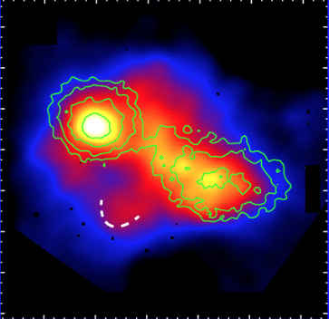 x-ray image of merging galaxy clusters