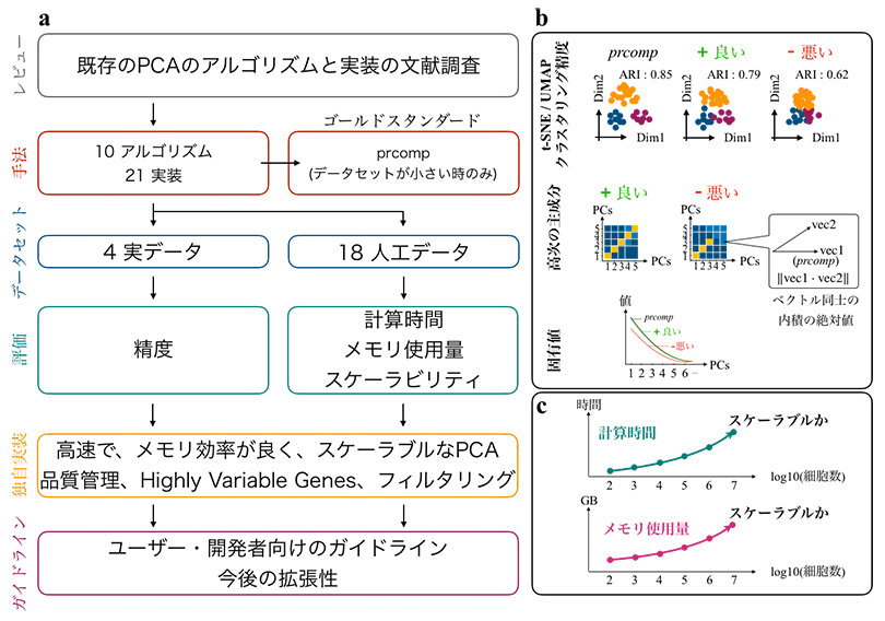 主成分分析（PCA）の性能評価の図