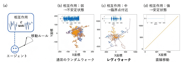 臨界点付近で生じるレヴィウォークの図