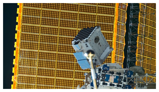 国際宇宙ステーションに搭載されているX線望遠鏡NICER(提供:NASA)の図