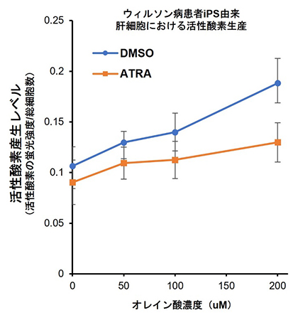 ATRAによる活性酸素産生の抑制の図