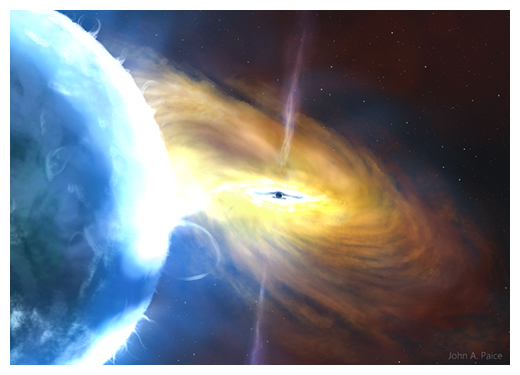 ブラックホール連星系はくちょう座X-1の想像図の画像