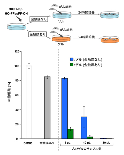 ゲル化剤の繊維構造変化による細胞毒性の制御の図