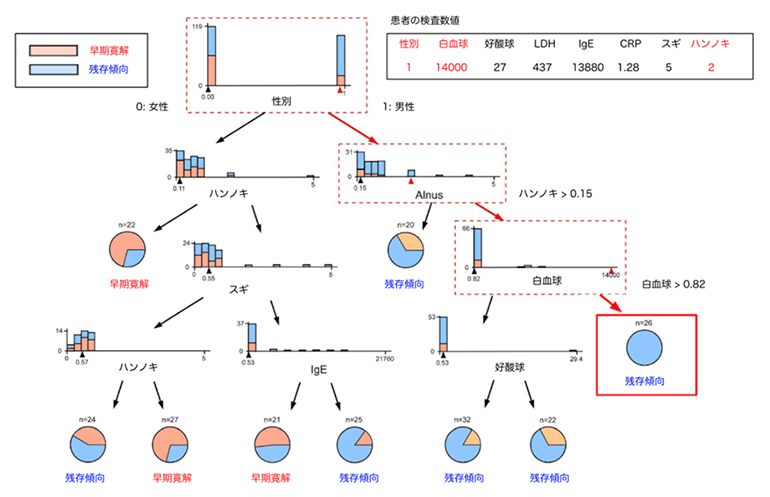 モデル解釈のための代理決定木の視覚化の図