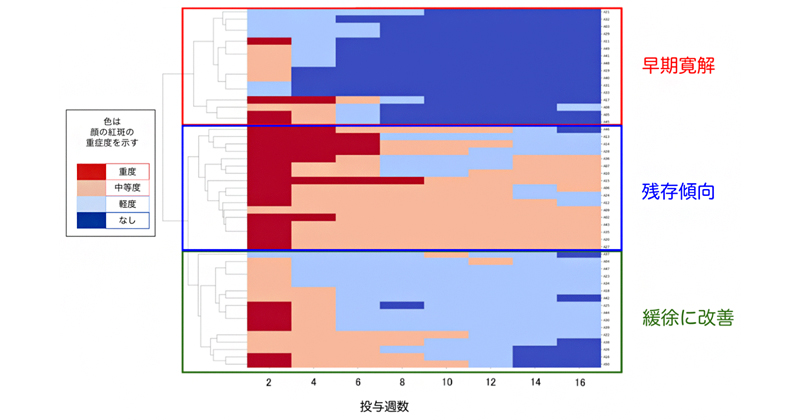 アトピー性皮膚炎患者の顔の紅斑を治療経過で層別化 | 理化学研究所