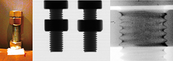 Images of bolts obtained by the device