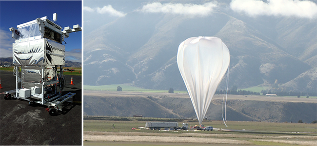 超高圧成層圏気球の放球の様子