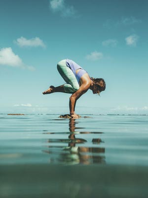 Image of a woman keeping balance