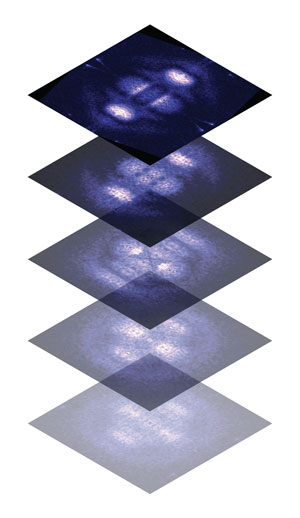Image of electron patterns in crystals of iron selenide Image of electron patterns in crystals of iron selenide